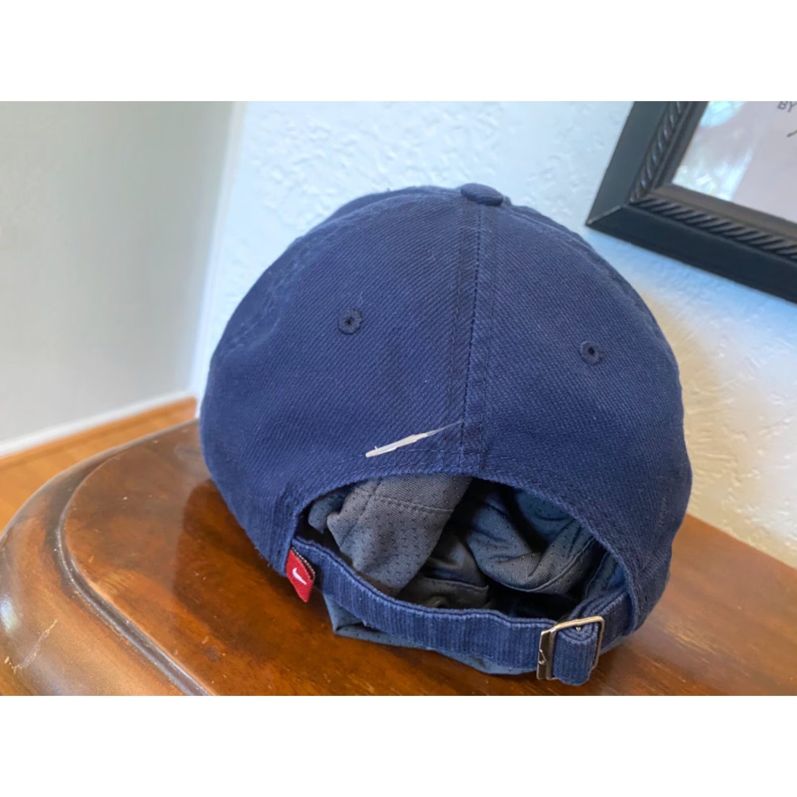 Nike VINTAGE Nike Hat Cap Strapback Blue Gray Logo Swoosh EUC One Size Mens Baseball Cap Size ONE SIZE - 3 Thumbnail