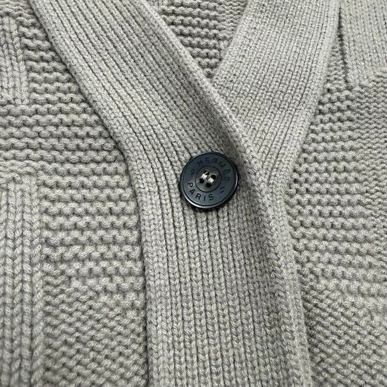 Hermes Hermes Gray beige wool cardigan, drop shoulder style Size XS / US 0-2 / IT 36-38 - 8 Thumbnail