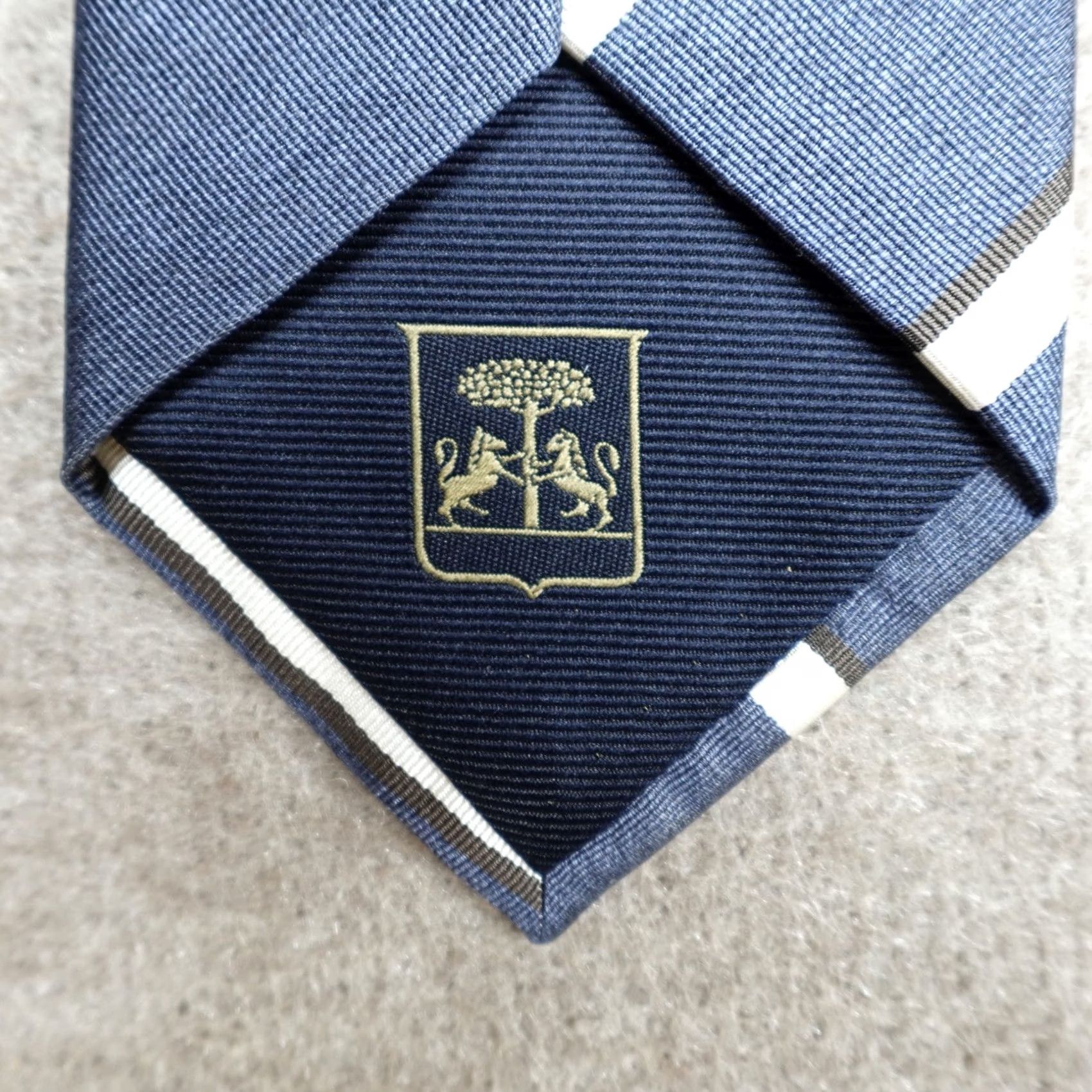 Corneliani Corneliani Tie Blue Striped Repp Silk Made in Italy Men Classic 57-60 Adjustable Handmade Silk Tie Mens Size ONE SIZE - 6 Thumbnail