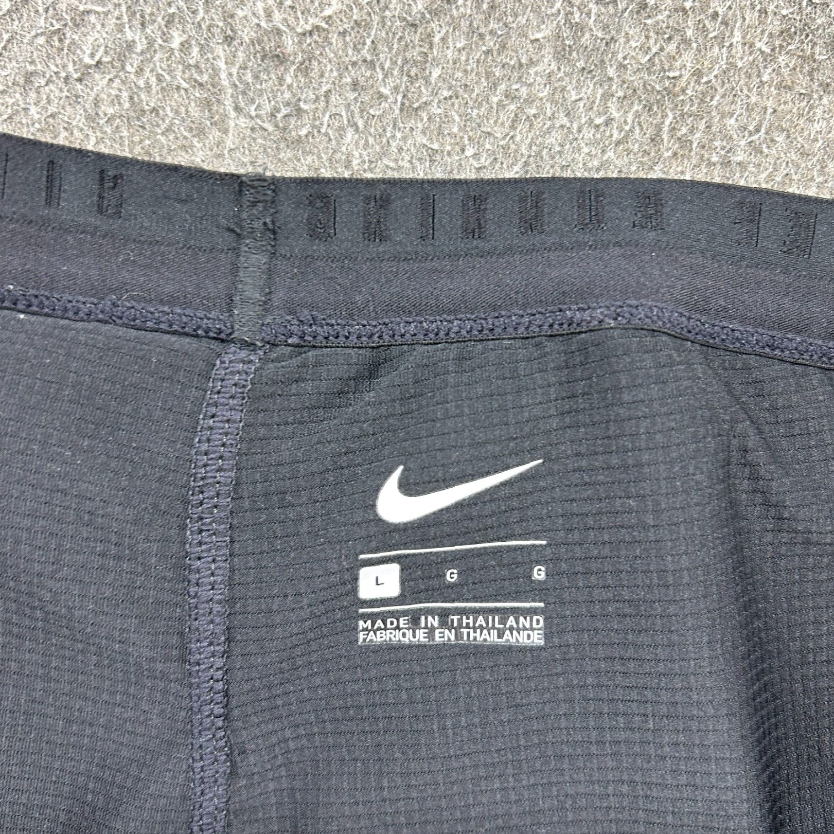 Nike Nike Short Mens L Purple Black Swoosh Running Division Drawstring Logo Polyester Size US 33 - 6 Thumbnail