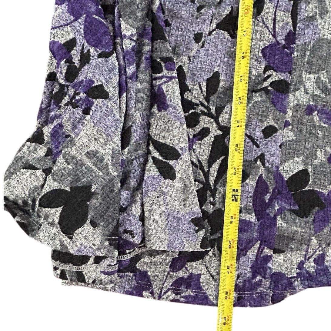 Calvin Klein Calvin Klein Vintage Maxi Skirt Purple Gray Floral 1X Flowy Size 38" / US 16 / IT 52 - 2 Thumbnail