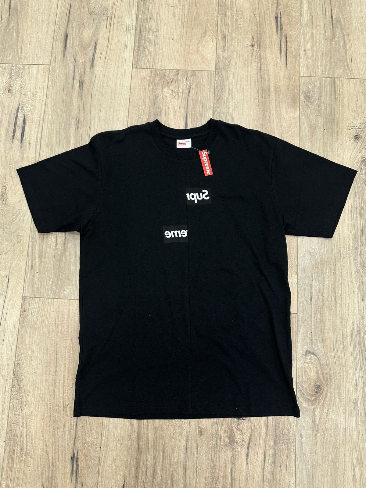 Supreme Supreme Comme des Garcons SHIRT Split Box Logo tee Black | Grailed