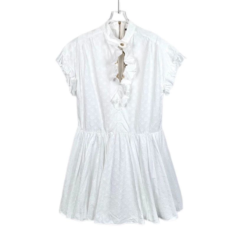 Louis Vuitton Louis Vuitton White logo full-print cotton lace short-slee Size M / US 6-8 / IT 42-44 - 1 Thumbnail