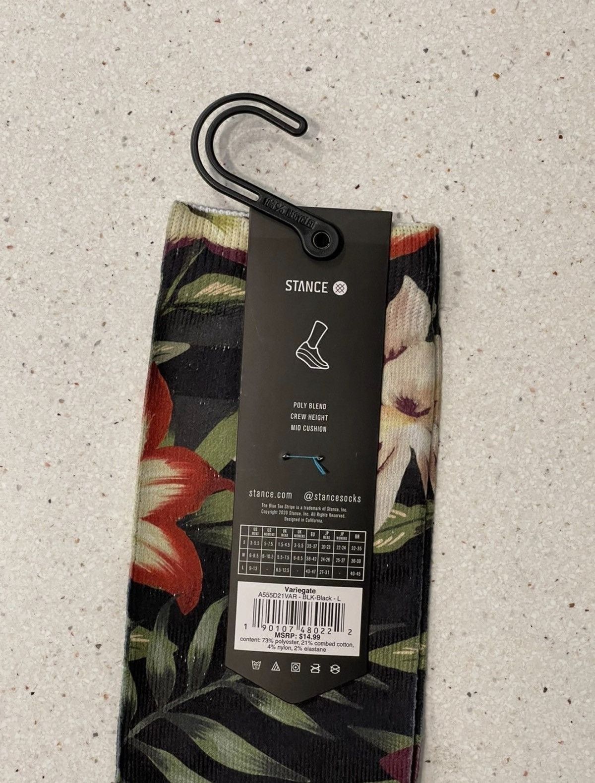 Stance Socks Stance Variegate Black Casual Crew Socks Size L Large New Size ONE SIZE - 5 Thumbnail