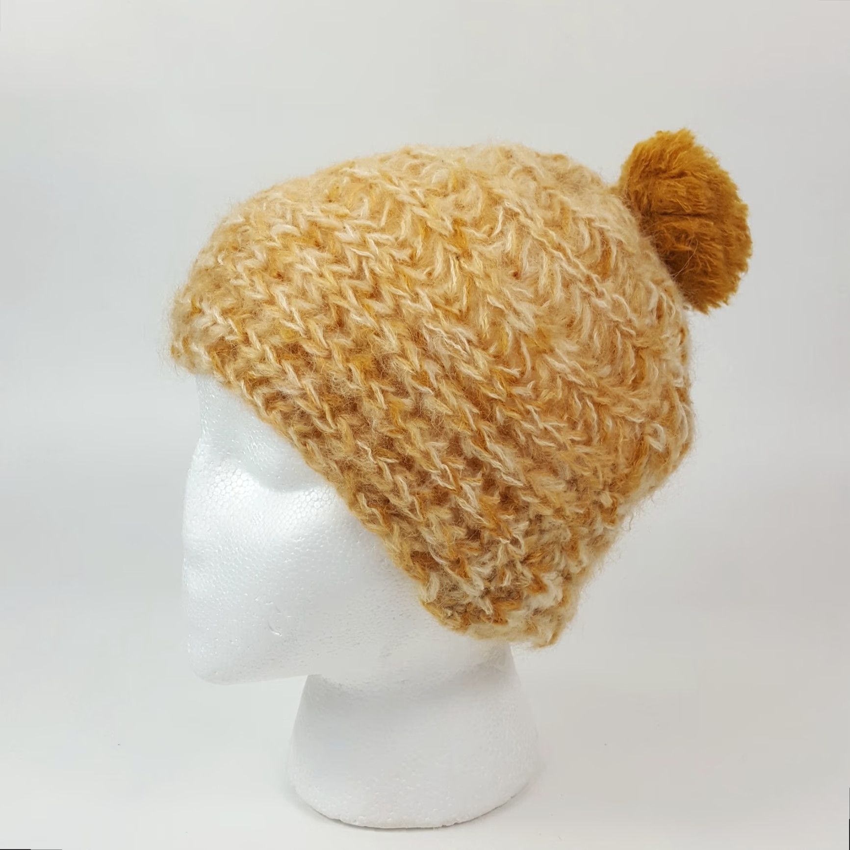 Vintage VINTAGE Bula Beanie Wool Knit Hat OSFA Unisex Adults Yellow 90s Winter Cap Handmade Italy Size ONE SIZE - 6 Thumbnail