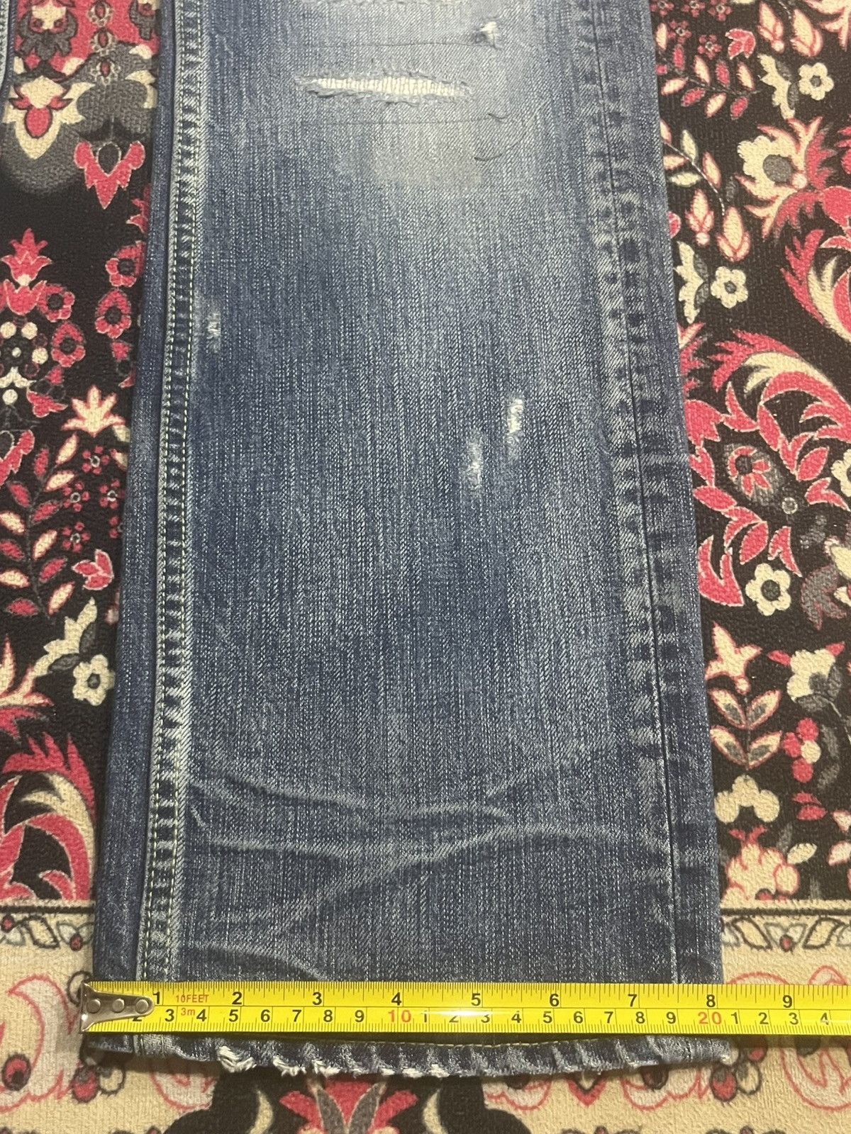 Undercover Vintage Japan Macphee Grunge Sashiko Destroy Blue Jeans Size US 30 / EU 46 - 16 Thumbnail