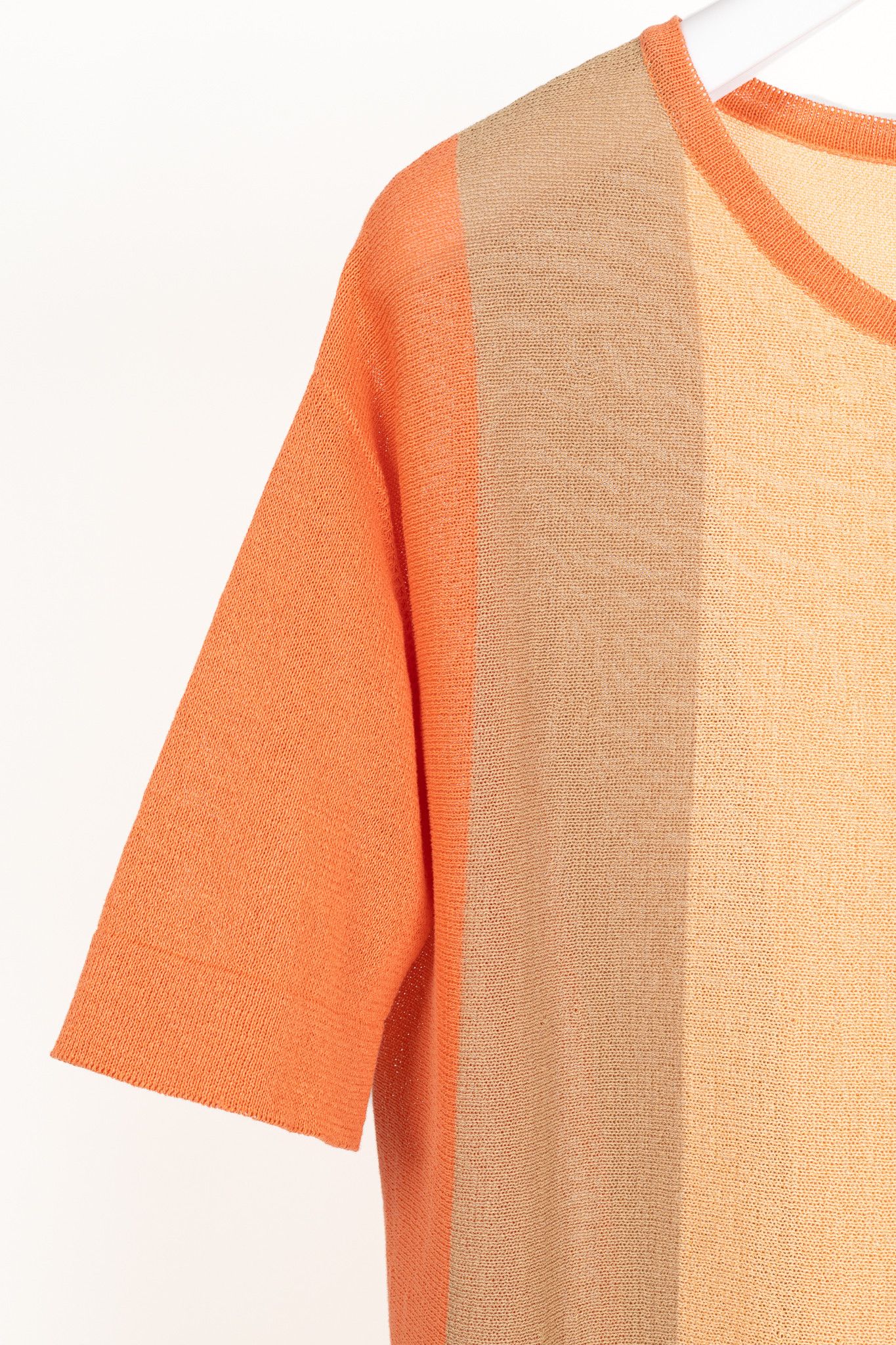 Other Antipast Coral-Striped Japanese-Paper Knit Midi Dress Size M / US 6-8 / IT 42-44 - 5 Thumbnail