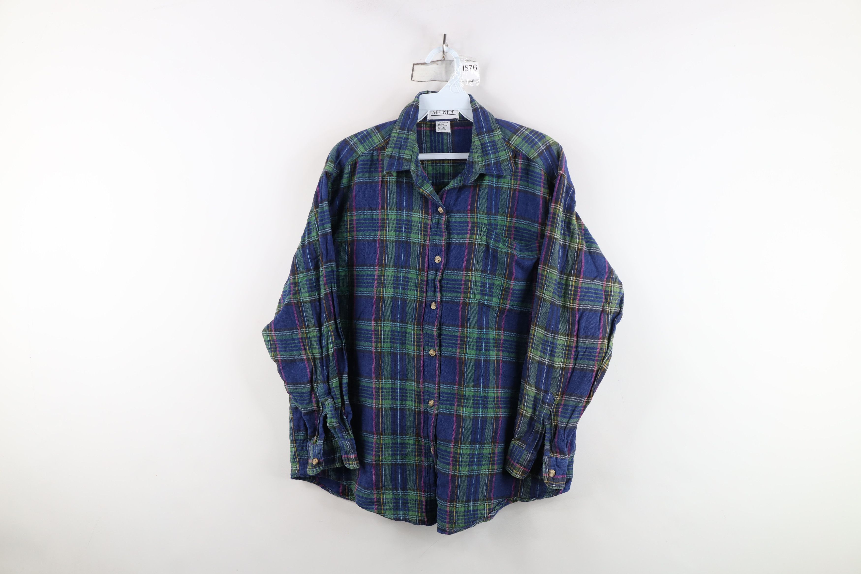 Vintage Vintage 90s Streetwear Rainbow Plaid Flannel Button Shirt Size L / US 10 / IT 46 - 1 Thumbnail