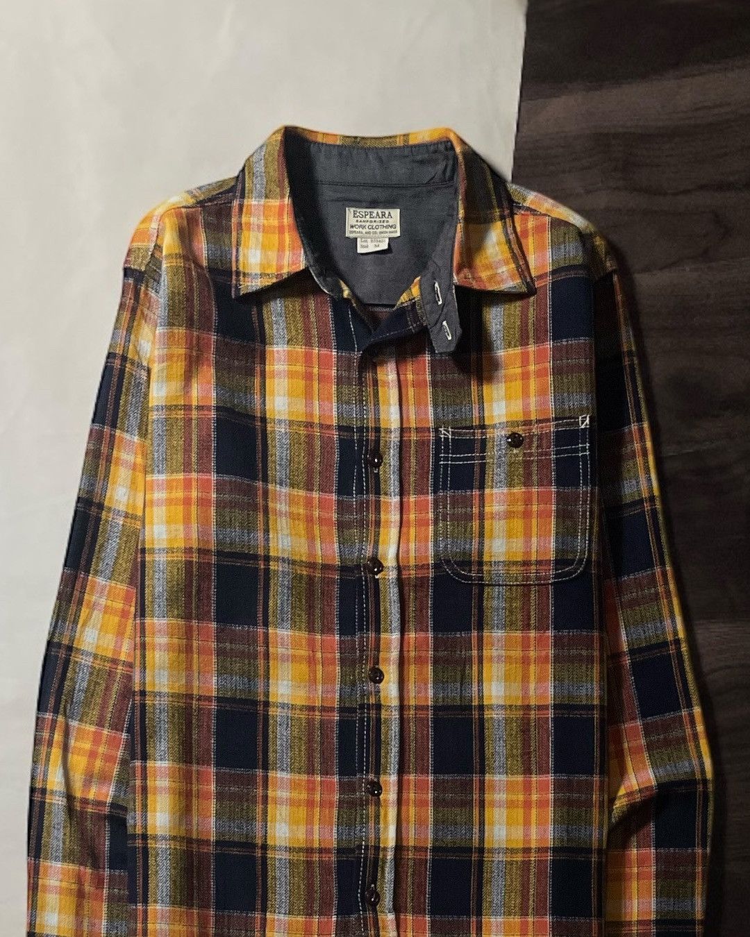 Japanese Brand Work Flannel Shirt Double Pocket ESPEARA JAPAN Size M Size US M / EU 48-50 / 2 - 2 Thumbnail