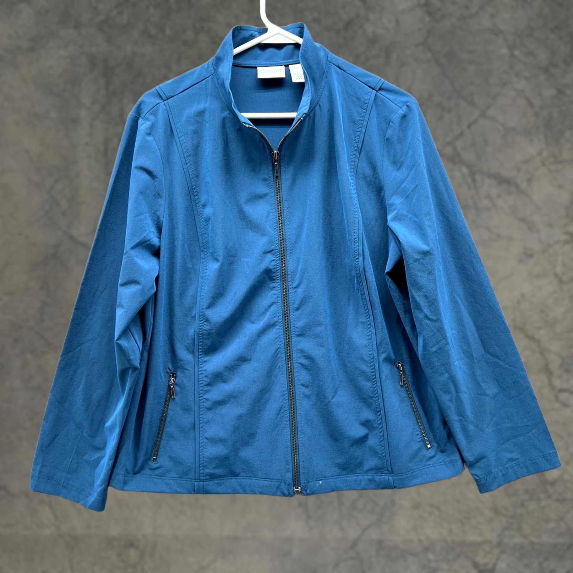 Vintage Zenergy Jacket Womens 2 Blue Full Zip Chico's Windbreaker Lightweight Nike Dri-Fit Activewear Jacket Womens Medium? Size XS / US 0-2 / IT 36-38 - 1 Thumbnail