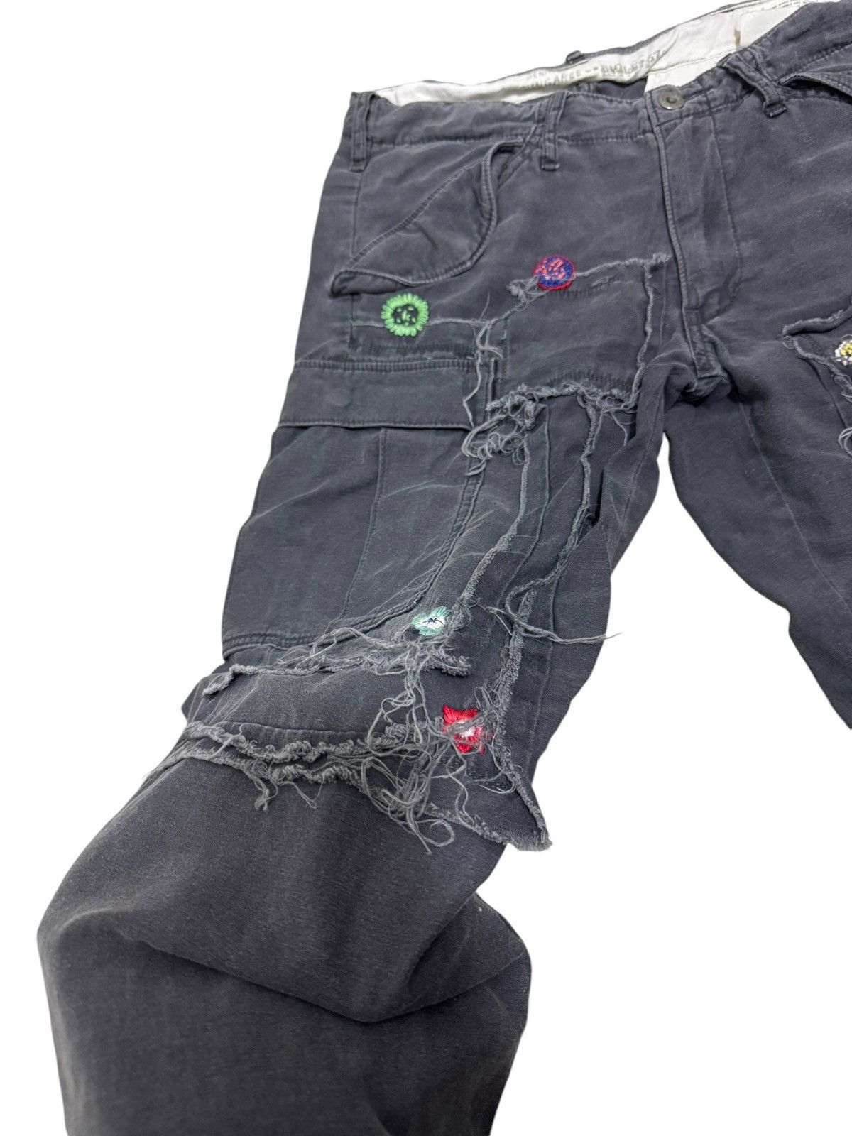 Japanese Brand CROPPED PANTS DISTRESSED KAPITAL INSPIRED DENIM & DUNGAREE Size US 28 / EU 44 - 4 Thumbnail