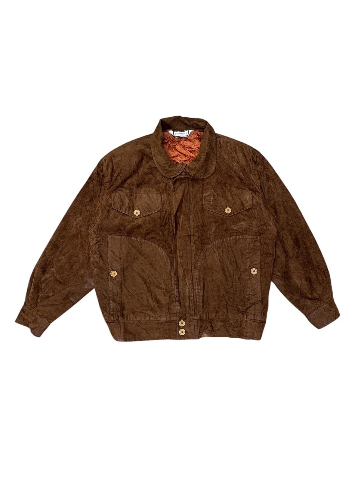 Yves Saint Laurent VINTAGE 90s YVES SAINT LAURENT SUEDE BOMBER JACKET Size US M / EU 48-50 / 2 - 1 Thumbnail