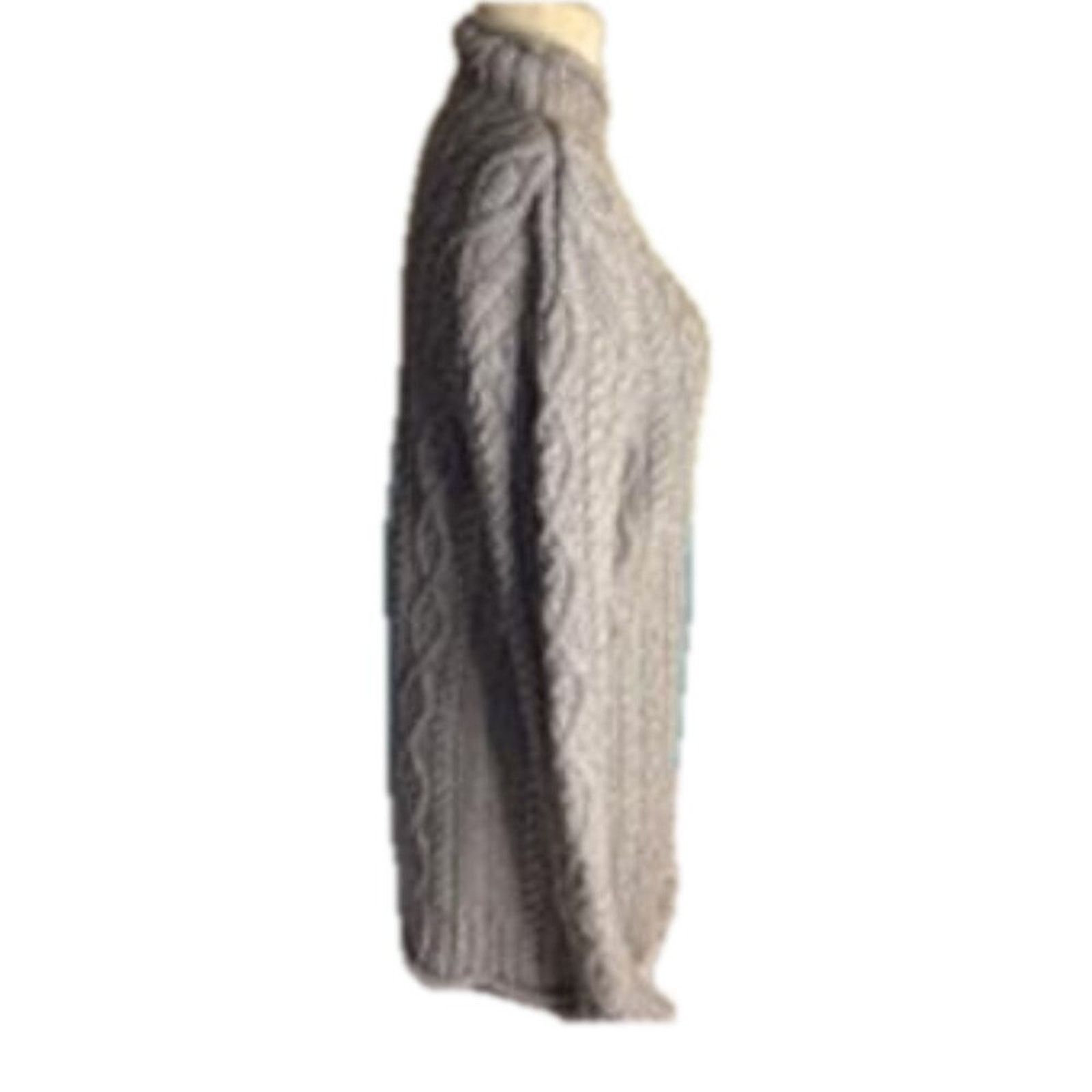 Other Cozy Cottagecore Chunky Cable Knit Gray Merino Wool Sweater Size M / US 6-8 / IT 42-44 - 3 Thumbnail