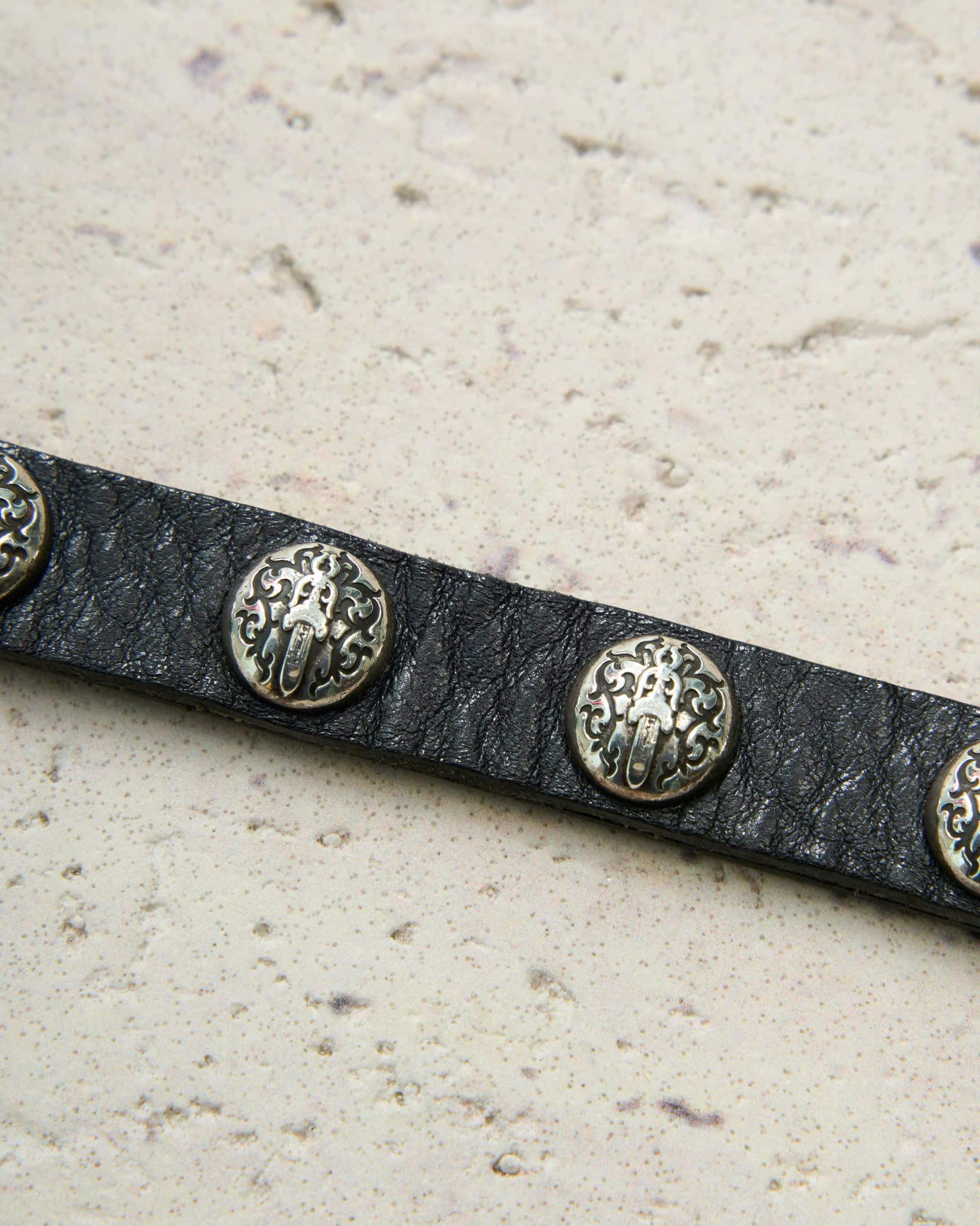 Chrome Hearts Chrome hearts 2 button 2 snap bracelet cross black leather Size ONE SIZE - 3 Thumbnail
