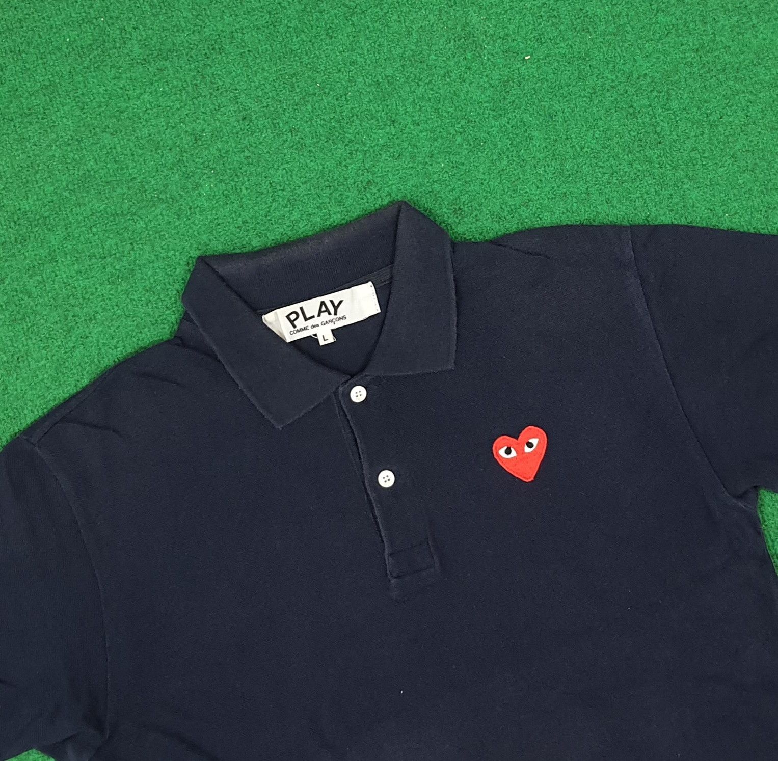 Comme des Garcons Homme Plus × Designer × Vintage Vintage Comme Des Garcons Play Japanese Brand Polo Shirt Size US M / EU 48-50 / 2 - 2 Thumbnail