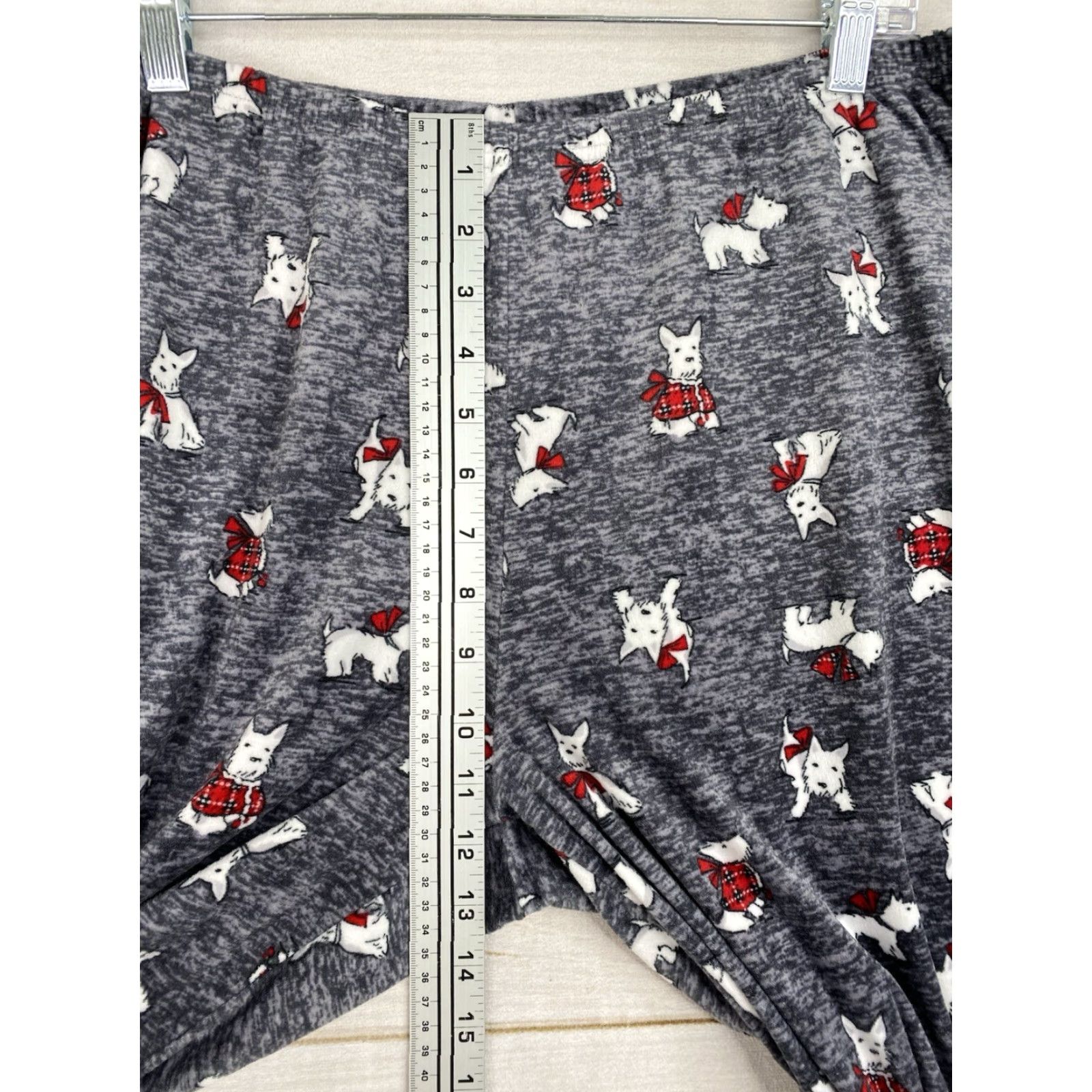 Vintage Sleep Sense Nautica Pajama Pants XL Red Scottie Dog Fleece Winter Women Size 40" / US 18 - 3 Thumbnail