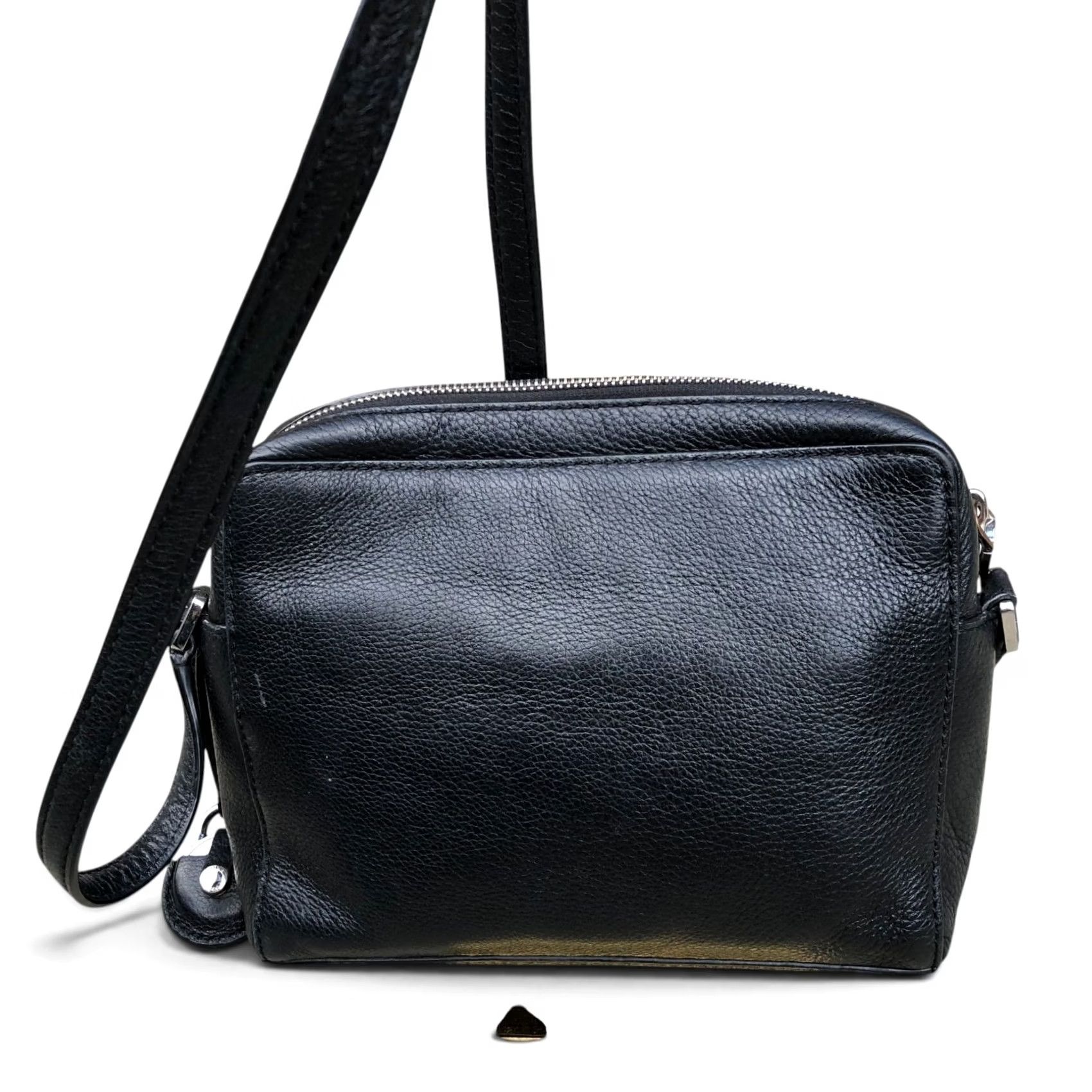 Michael Kors MICHAEL KORS Jet Set Crossbody Pebble Leather Purse Women's Black Zipper Small Bag | Jet Set Travel Size ONE SIZE - 2 Thumbnail