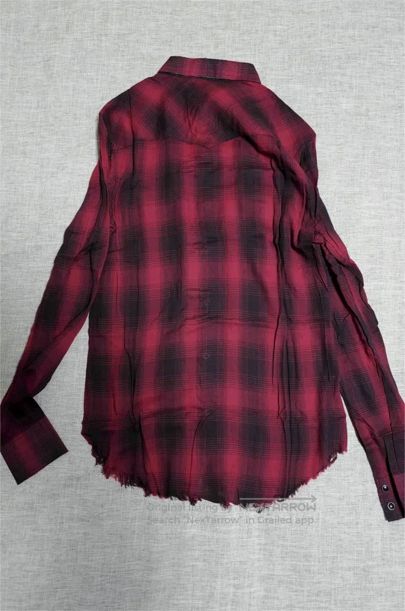 Saint Laurent Paris Saint Laurent Paris Red and Black Plaid Western Style Shir Size US M / EU 48-50 / 2 - 2 Thumbnail