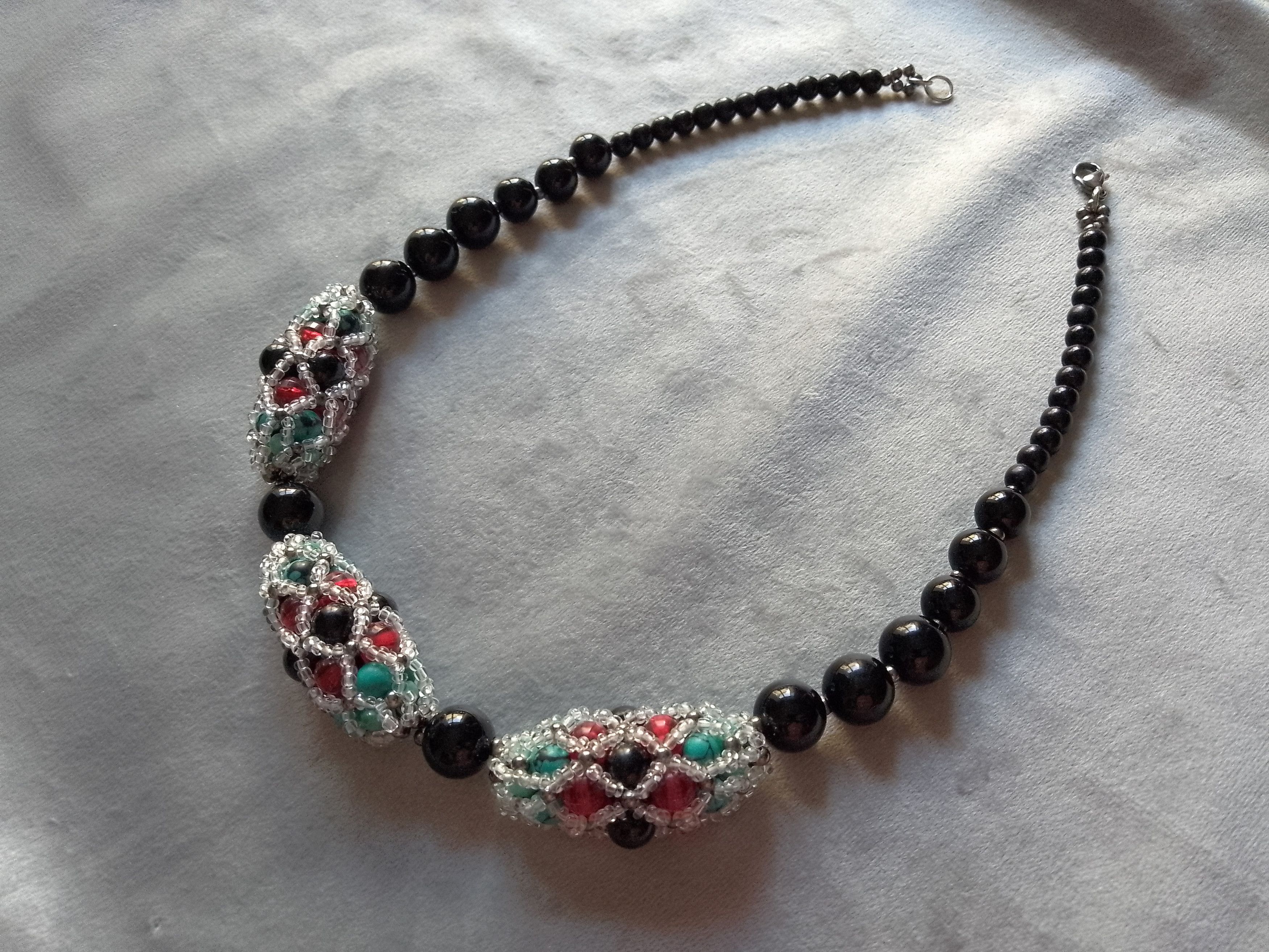 Handmade Necklace Vintage Black Pearls Tubular Classic Elegant Size ONE SIZE - 7 Thumbnail