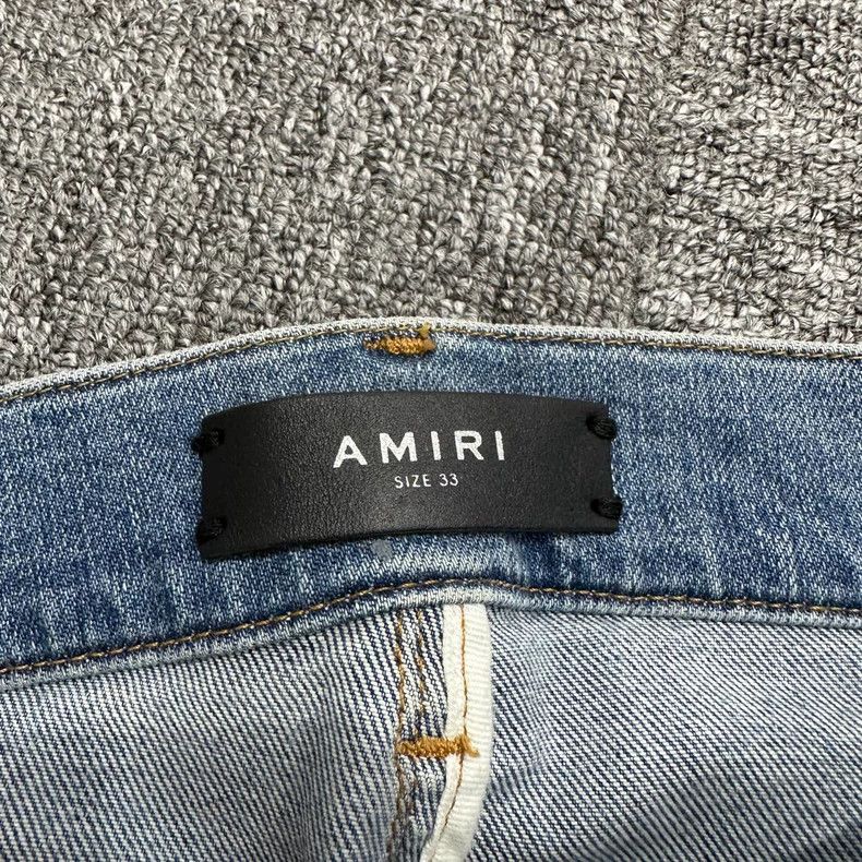 Amiri Amiri Single Knee Destroyed Ink Denim Pants Size US 33 - 3 Thumbnail