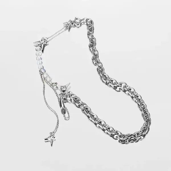 Jewelry Teardrop O Shaped Round Chain Necklace Size ONE SIZE - 4 Thumbnail