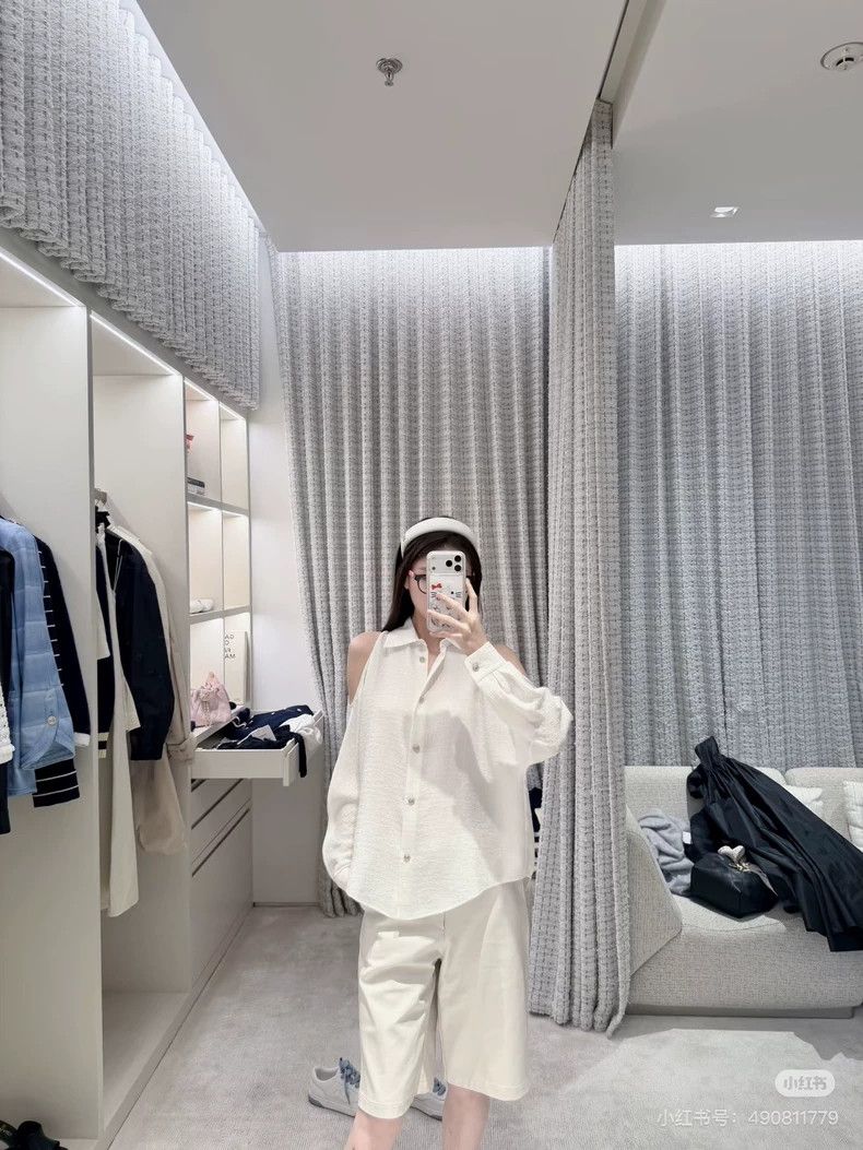 Chanel Chanel 26C early spring vacation white silk jacquard dark Size XS / US 0-2 / IT 36-38 - 8 Thumbnail