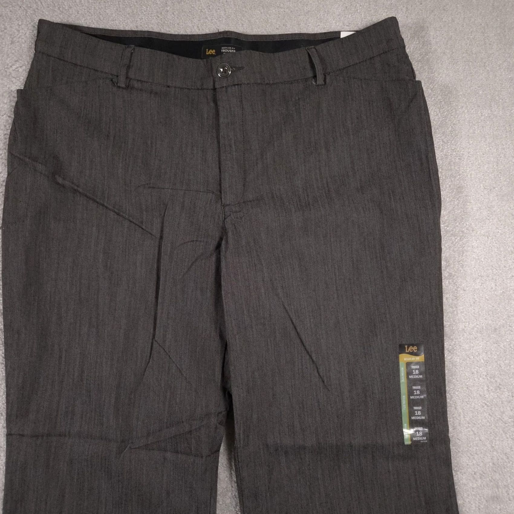 Lee Lee Pants Womens 18 Medium Gray Trouser Regular Fit Flex Motion Mid Rise Work Shirt? Size 40" / US 18 - 3 Thumbnail