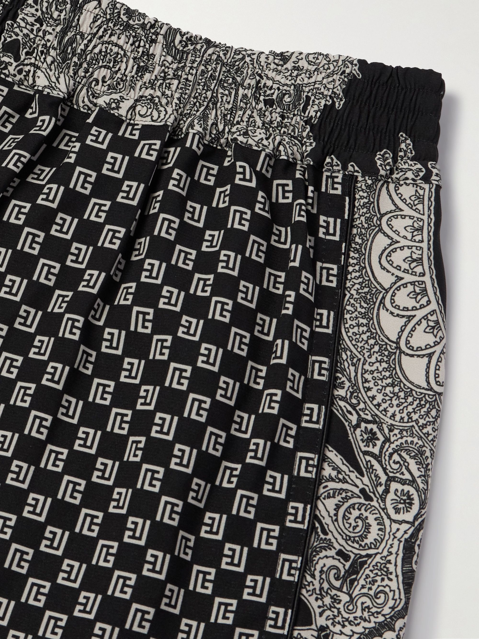 Balmain Balmain Straight-Leg Monogrammed Printed Poplin Shorts Size US 32 / EU 48 - 3 Thumbnail