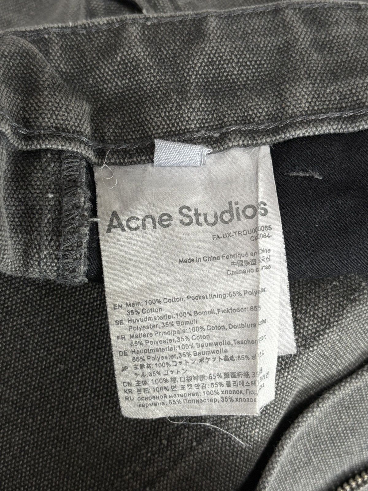 Acne Studios Acne Studios Double Knee Pigment Dyed Canvas Baggy Pants Size US 34 / EU 50 - 14 Thumbnail