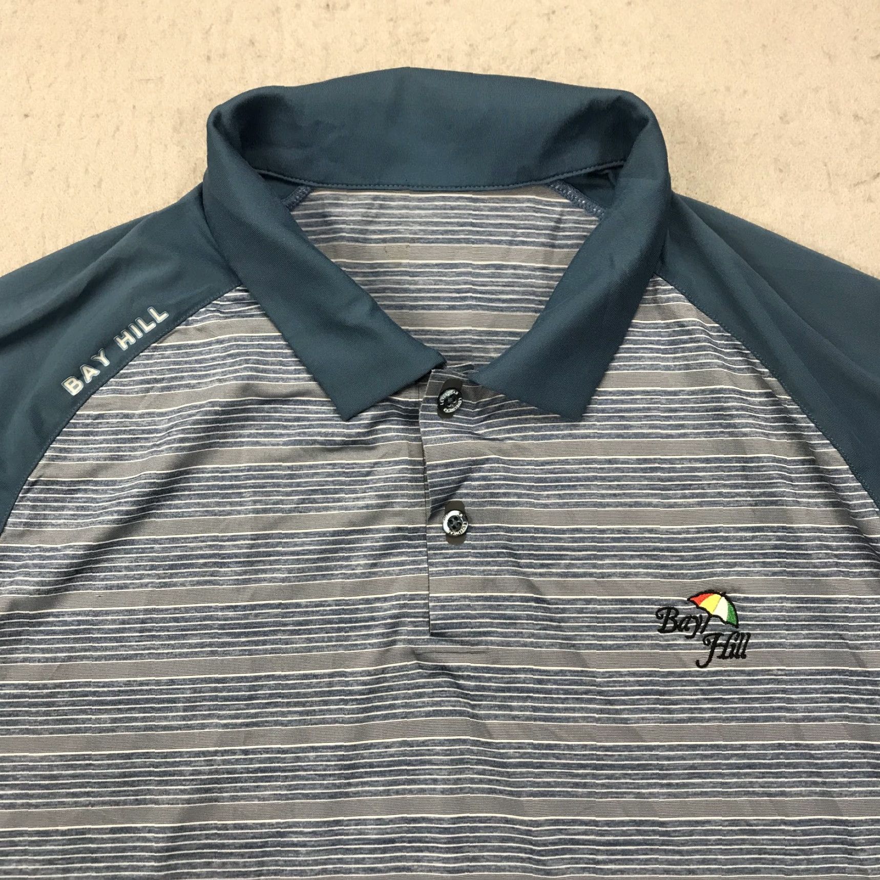 Vintage Levelwear Bay Hill Golf Polo Shirt Mens L Blue Gray Stretch Arnold Palmer Polo Shirt Size US L / EU 52-54 / 3 - 2 Thumbnail