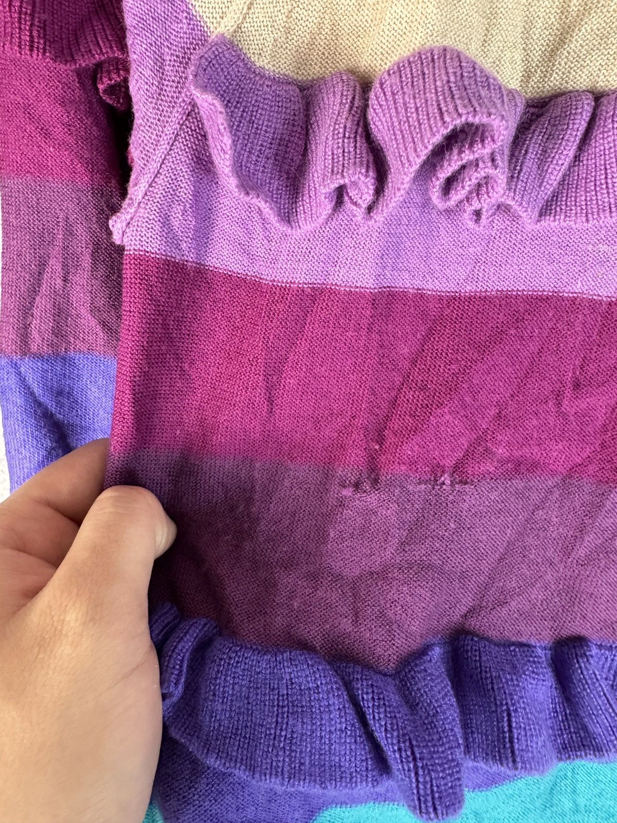 Sonia Rykiel Striped Multicolor Wool Sweater Made in Hong Kong Size M / US 6-8 / IT 42-44 - 4 Thumbnail