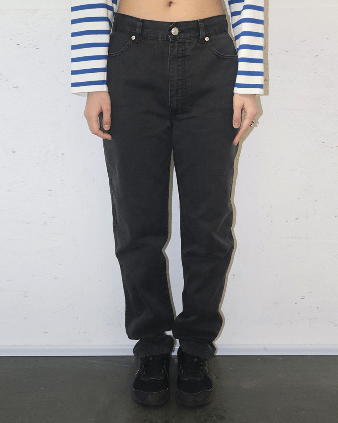 Versace Versace Baggy-Fit Black Denim Jeans Size 27" / US 4 / IT 40 - 2 Thumbnail