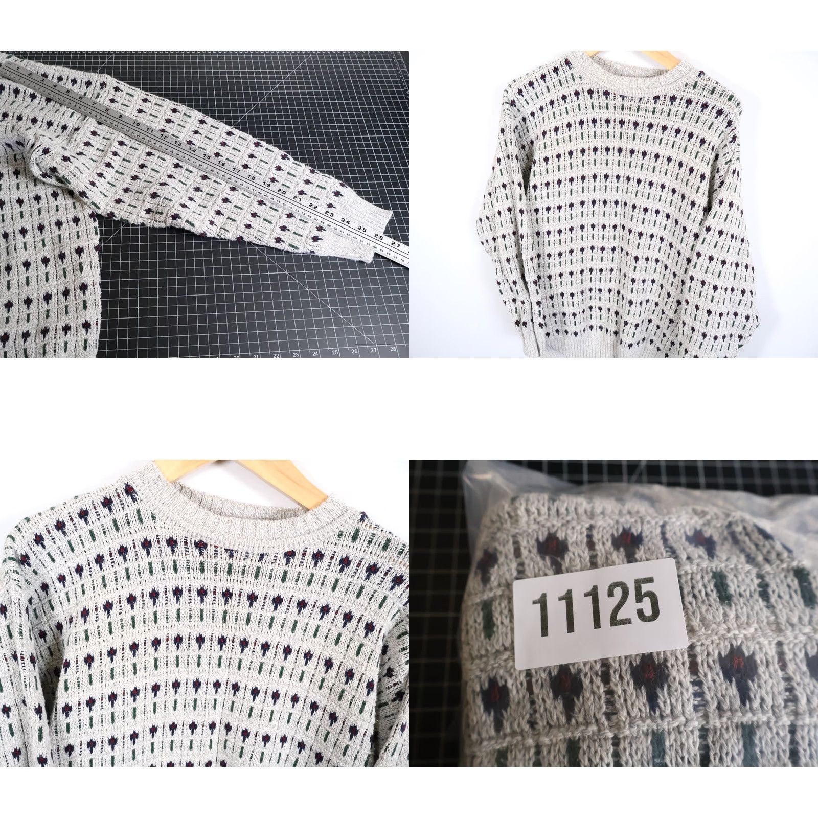 Vintage VINTAGE Towncraft Sweater Men’s Medium Gray Geometric Pattern Textured Knit Size US M / EU 48-50 / 2 - 8 Thumbnail