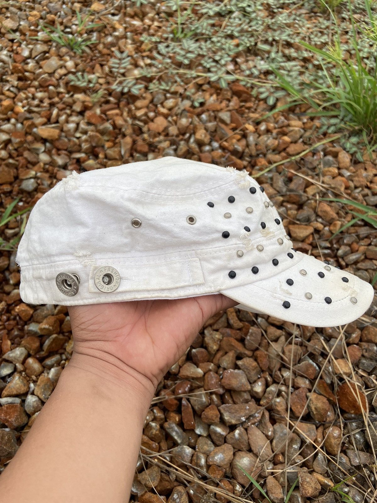 Japanese Brand 2000s ditsetressed star studded patrol hat Size ONE SIZE - 4 Thumbnail