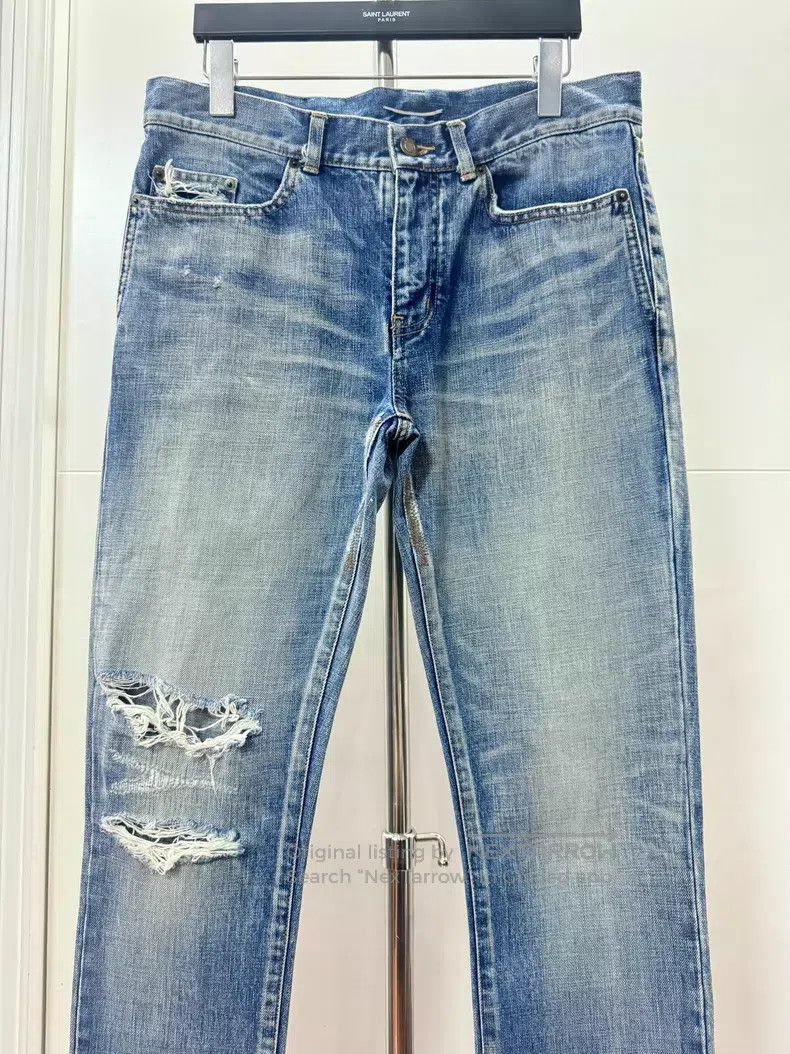 Saint Laurent Paris Saint Laurent Paris Double Cut Destroyed Denim Jeans i Size US 31 - 2 Thumbnail