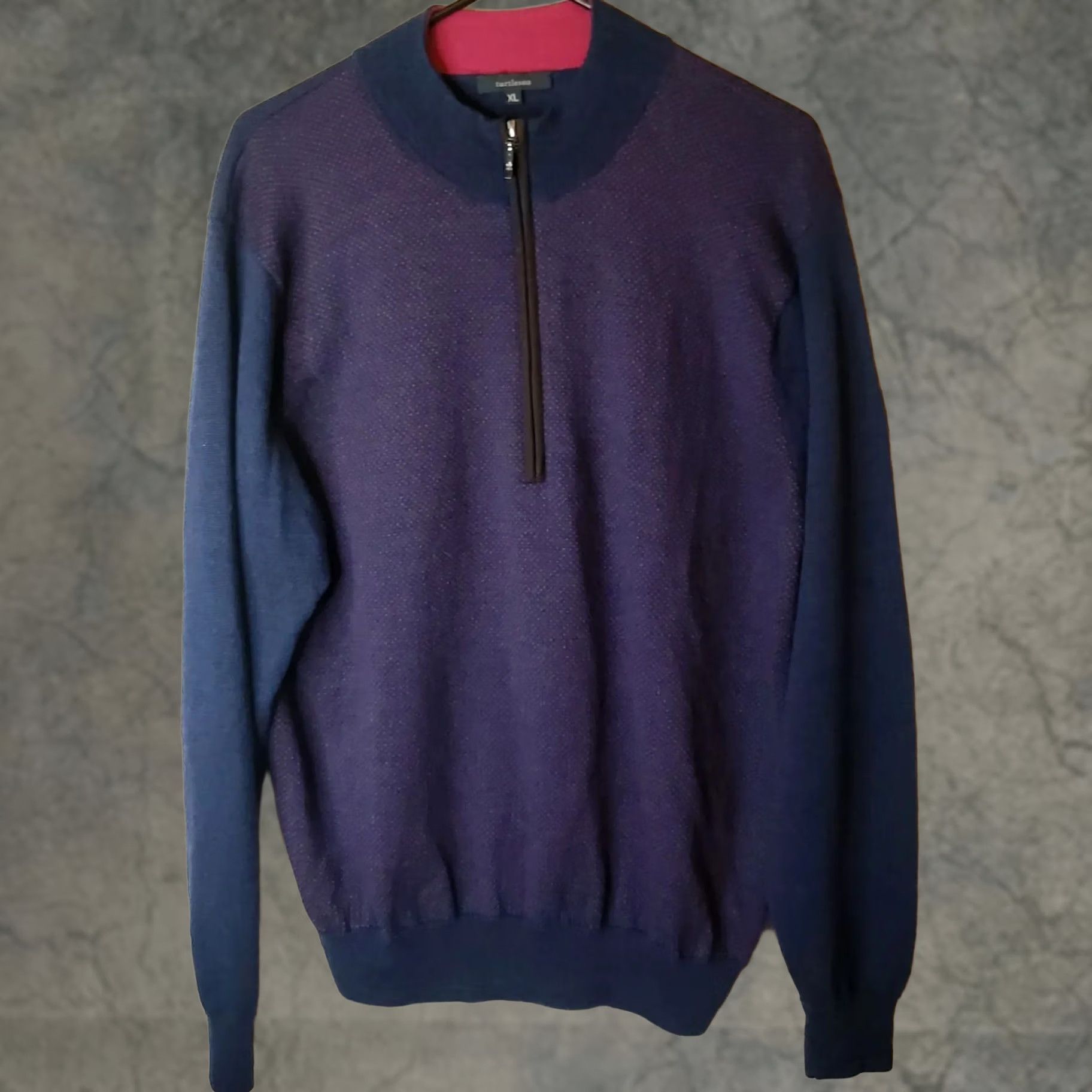Vintage Turtleson Pullover 1/4 Zip Sweater Mens XL Blue Heather Mock Neck Golf Casual Size US XL / EU 56 / 4 - 1 Thumbnail