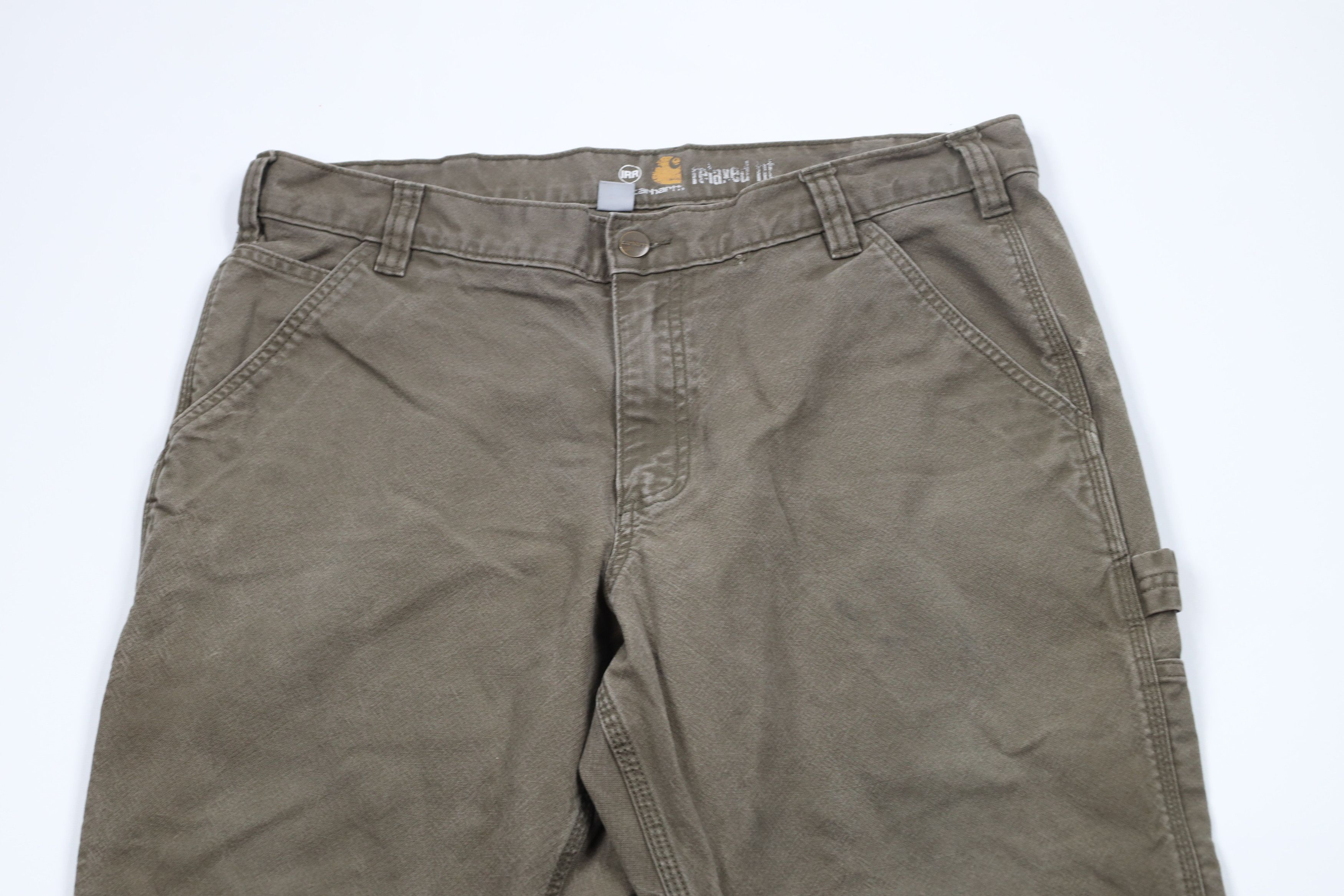 Carhartt × Vintage Vintage Carhartt Canvas Wide Leg Dungaree Pants Green Size US 36 / EU 52 - 2 Thumbnail