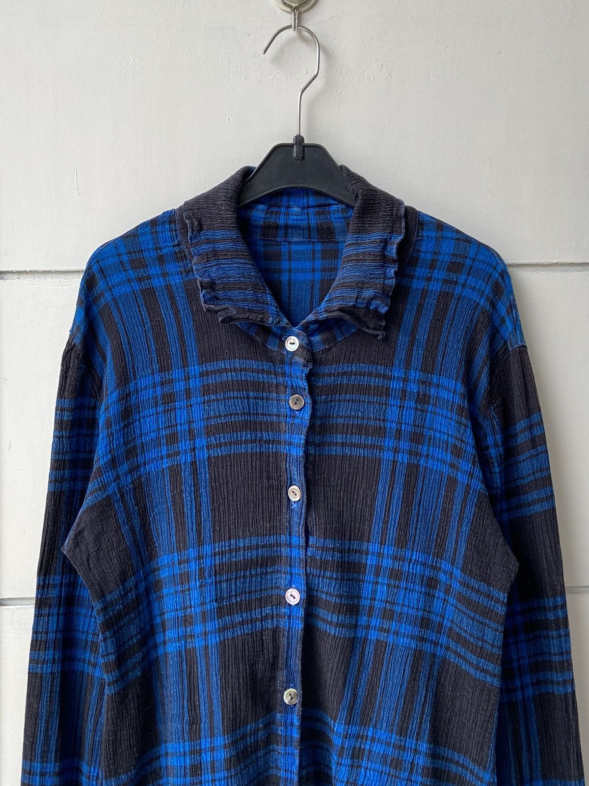 Issey Miyake × Tsumori Chisato TSUMORI CHISATO Plaid Wrinkle Meringue Pleats Shirt Size US XS / EU 42 / 0 - 9 Thumbnail