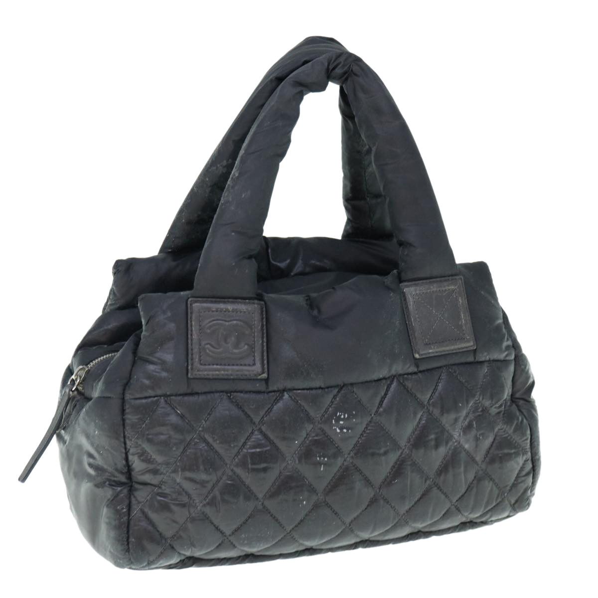 image of Chanel Cococoon Shoulder Bag Nylon Black Cc Auth Bs11077, Women's