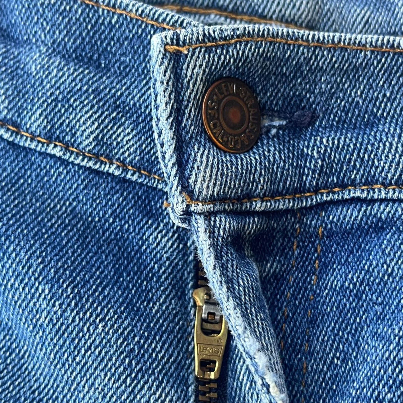 Levi's × Vintage 70s Vintage Brown Tab Levi's Faded Blue Jeans 35x30 Size US 35 - 5 Thumbnail