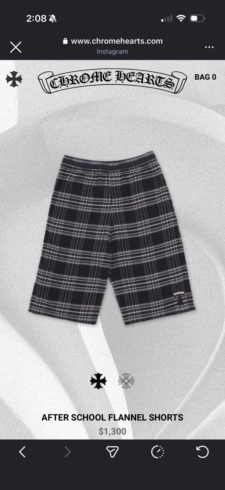 Chrome Hearts Chrome hearts After School Flannel Shorts | Grailed