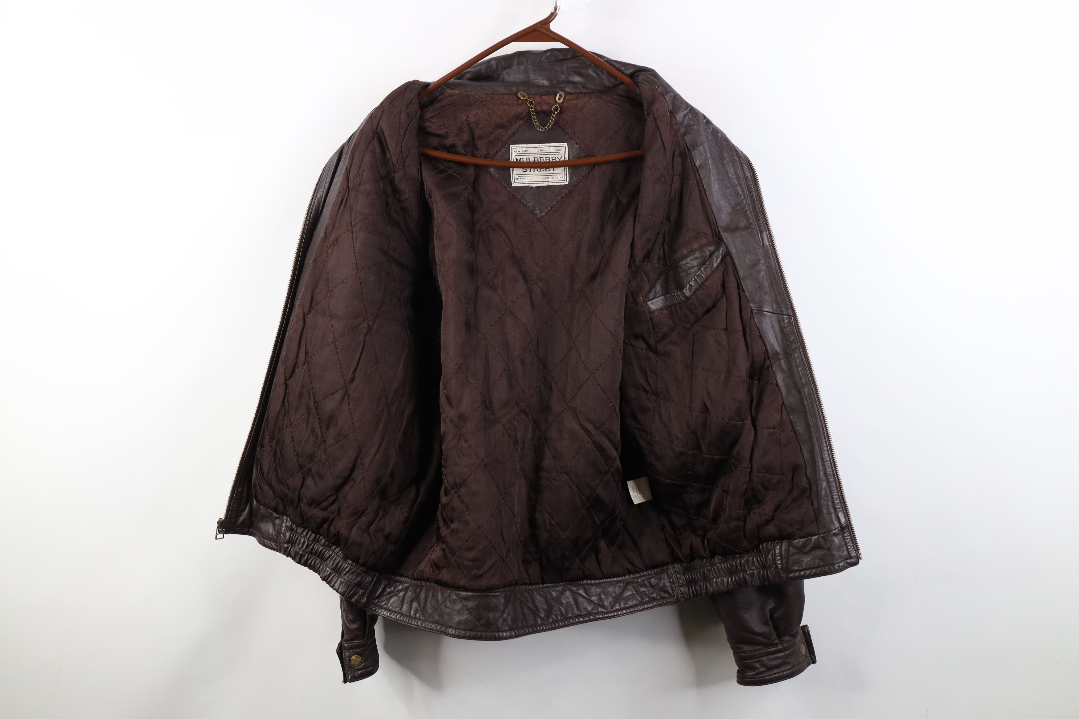 Vintage Vintage 90s Streetwear Quilted Leather Bomber Jacket Brown Size US M / EU 48-50 / 2 - 10 Thumbnail