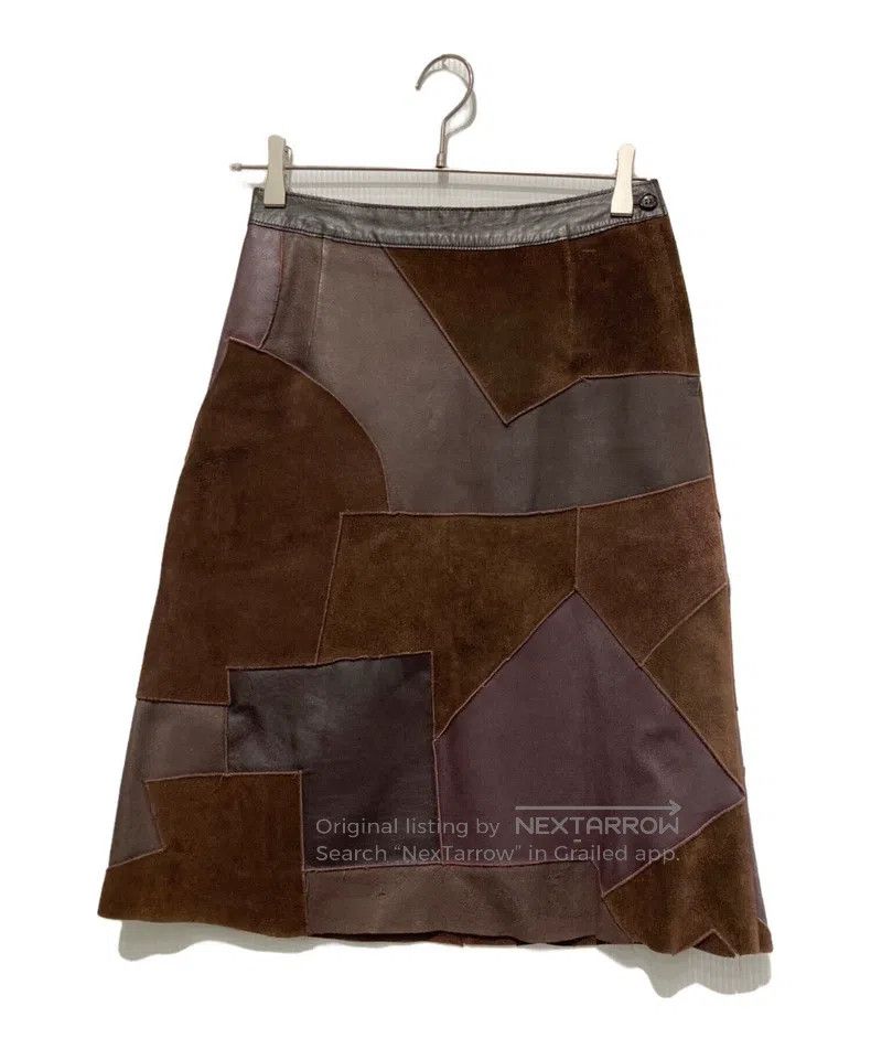 Comme des Garcons Comme Des Garcons size S Patchwork leather skirt Size 22" - 2 Thumbnail