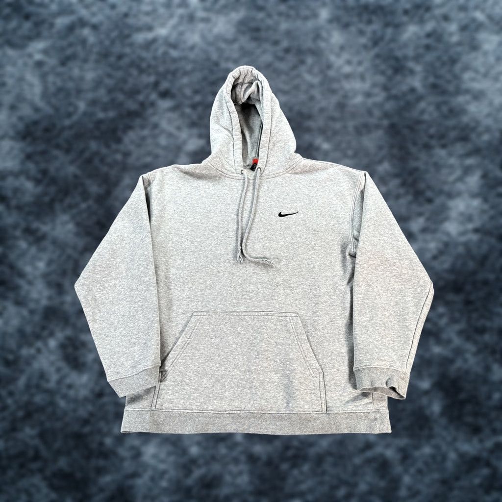 Nike VINTAGE 90s Nike Hoodie Pullover Mens M Gray Check Fleece Swoosh Size US M / EU 48-50 / 2 - 1 Thumbnail