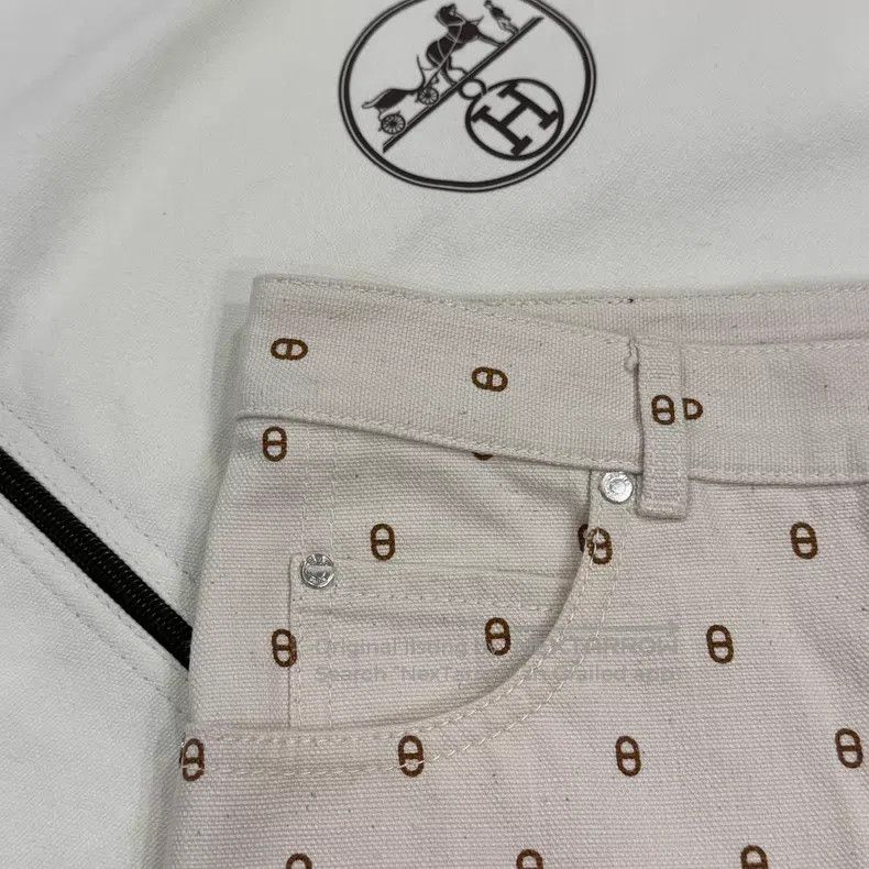 Hermes Hermes Brown and White Pig Nose Printed Denim Pants Size 24" / US 00 / IT 34 - 5 Thumbnail
