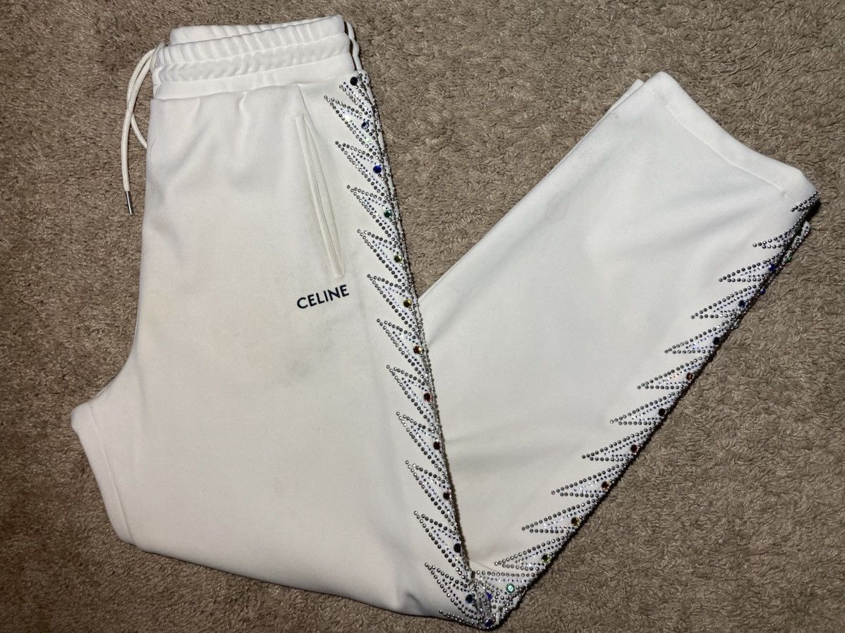 Celine SS23 Celine Lightning Crystal Sweatpants Cream 2023 Jewel S Size US 30 / EU 46 - 1 Thumbnail