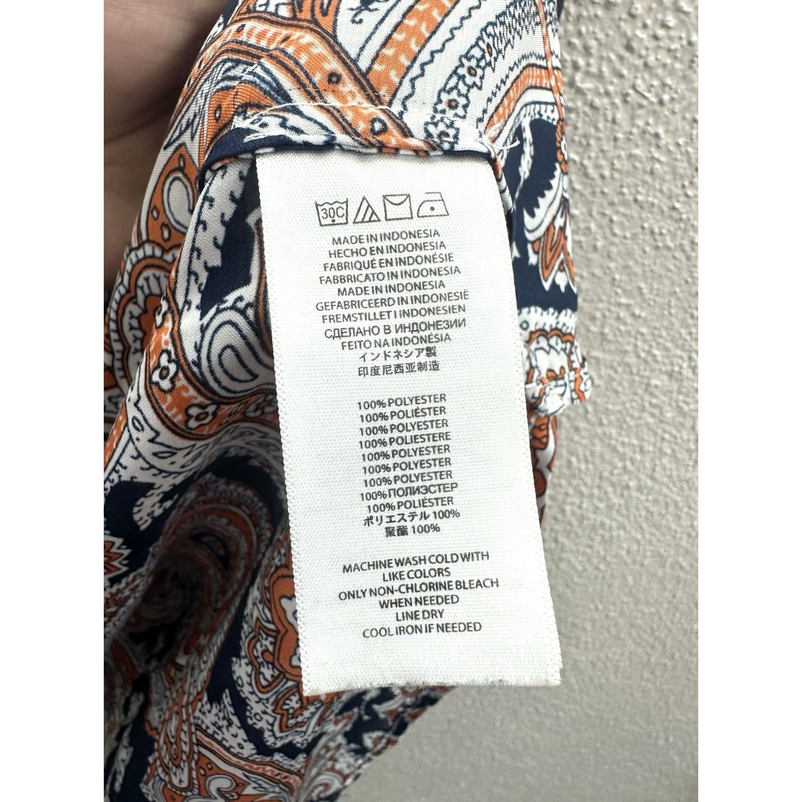 Michael Kors Michael Kors Blouse Womens XL Blue Paisley Collared V-Neck Long Sleeve Size XL / US 12-14 / IT 48-50 - 5 Thumbnail
