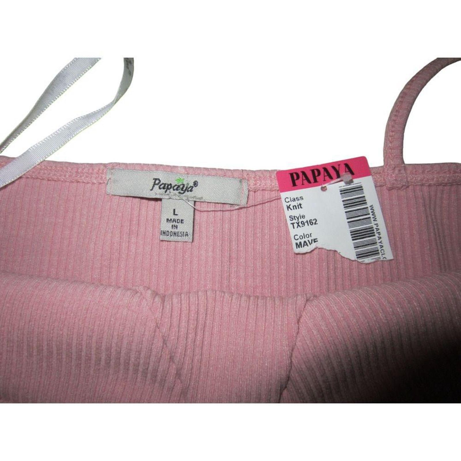 Other Papaya Mauve Ribbed Knit Corset Stitch Tank Top L Size L / US 10 / IT 46 - 6 Thumbnail