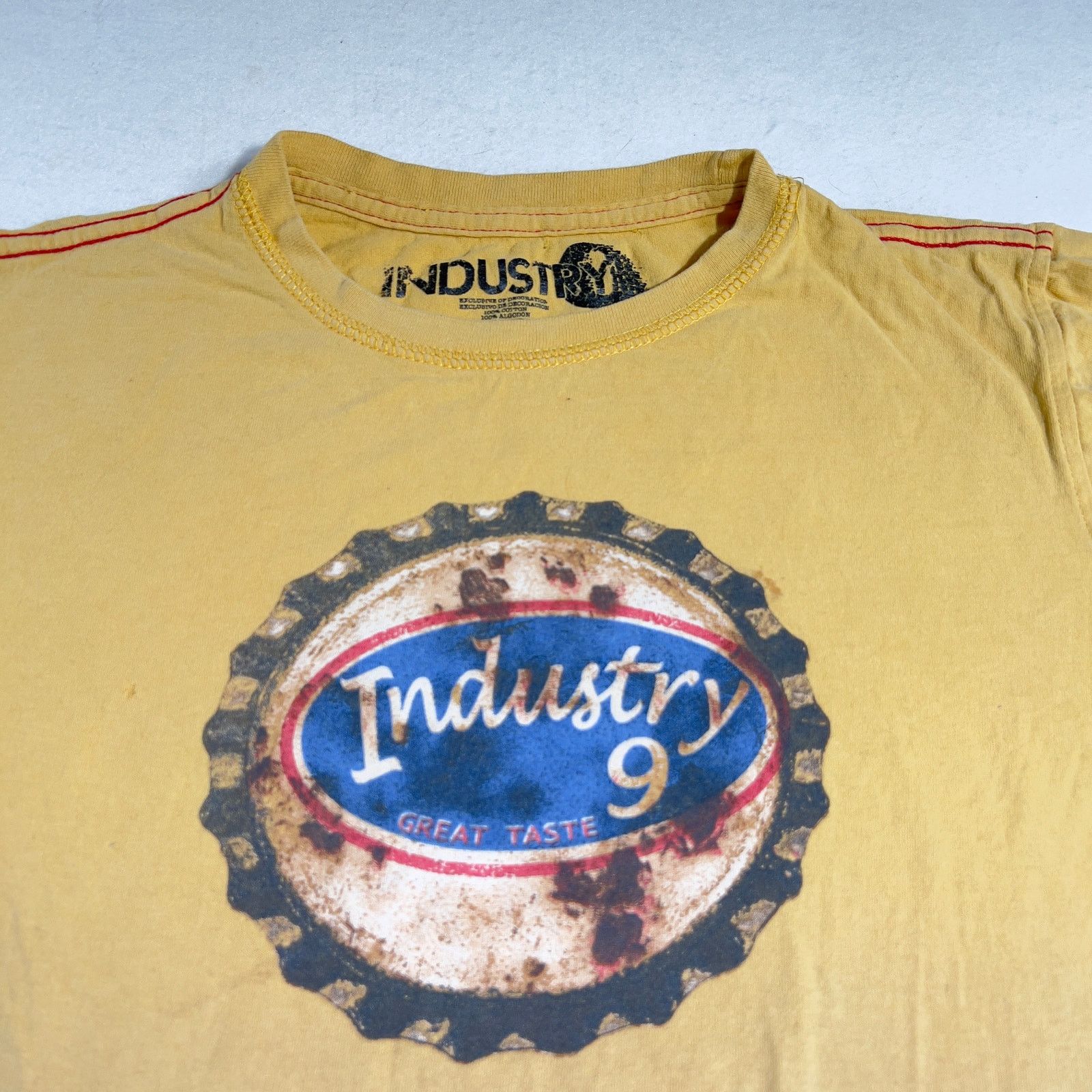 Other Industry 9 T-Shirt Extra Large Cotton Yellow Fades To Tan Size US XL / EU 56 / 4 - 2 Thumbnail
