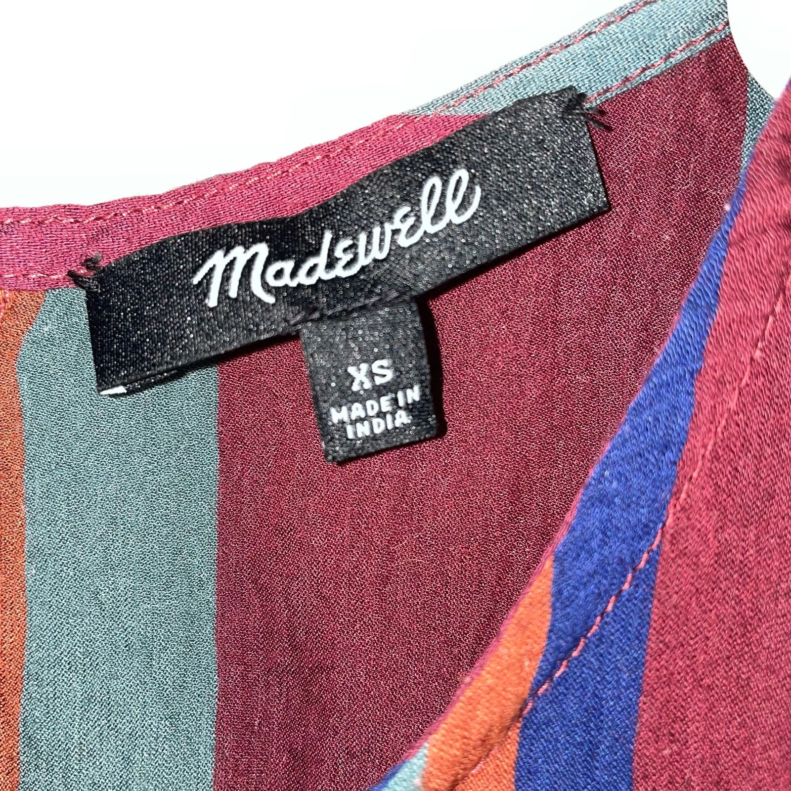 Madewell Madewell Button Back Tee XS Tie Shortsleeve Rosalinda Stripe Size XS / US 0-2 / IT 36-38 - 4 Thumbnail